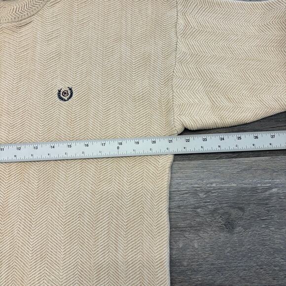 Vintage 90s Chaps Ralph Lauren Cream Mens L Hand Framed Herringbone Knit Sweater - Picture 7 of 9